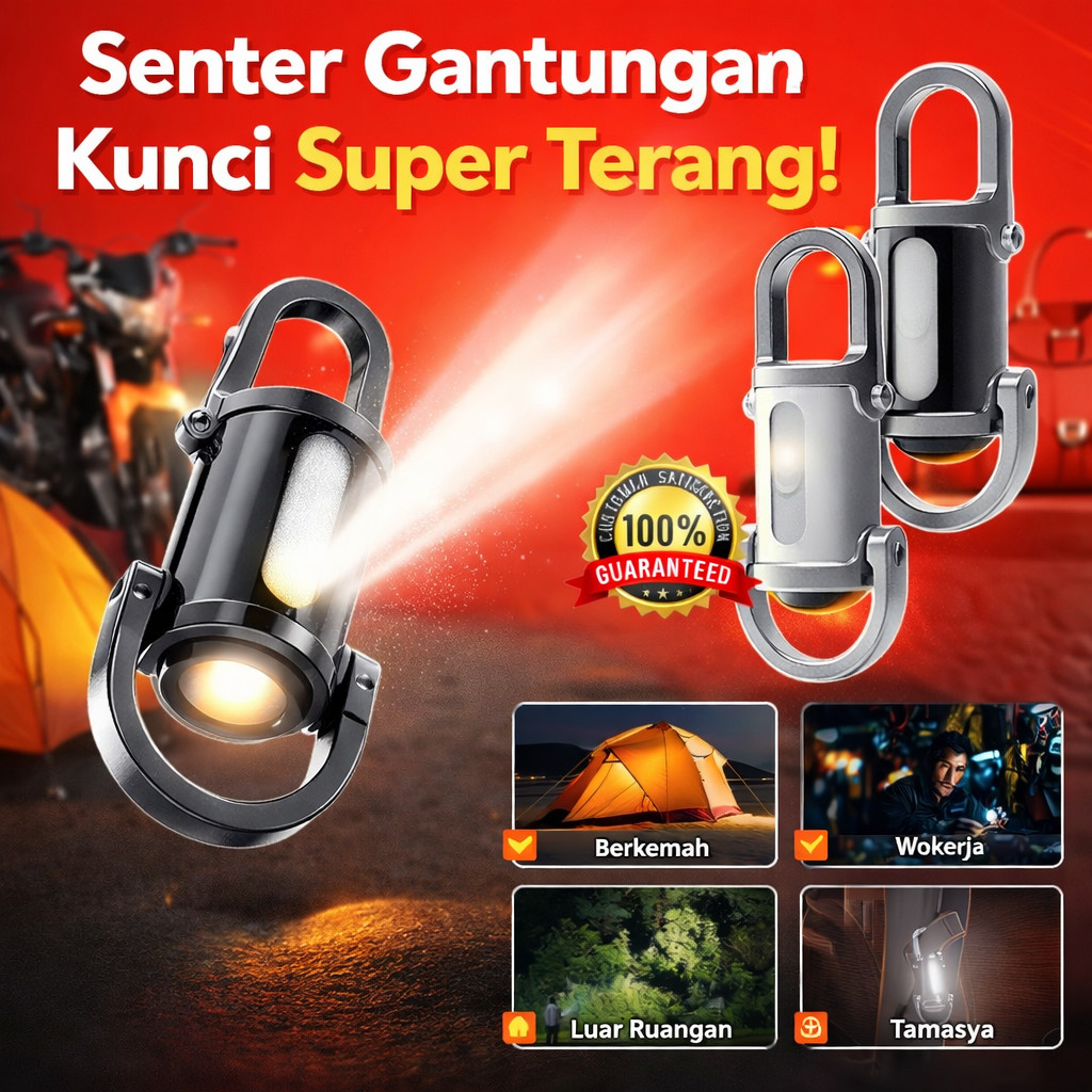[Tahan Air/Cahaya Super]Senter Gantungan Kunci LED Super Terang Tahan Air - Senter Gantungan Kunci M