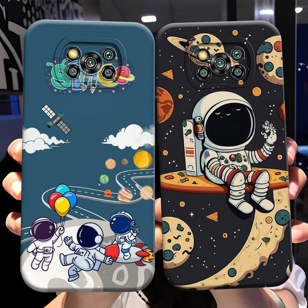 Case POC* X3/X3 PRO/X3 NFC Motif Astronot Keren - Casing Hp - Kesing Keren - Case Kekinian - Case Te