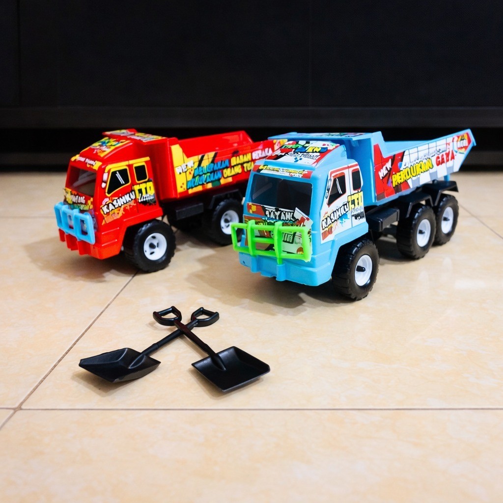 Truck Oleng KTG Mainan Truk Dump Anak Plastik Tebal Bak Angkat Main Pasir COD
