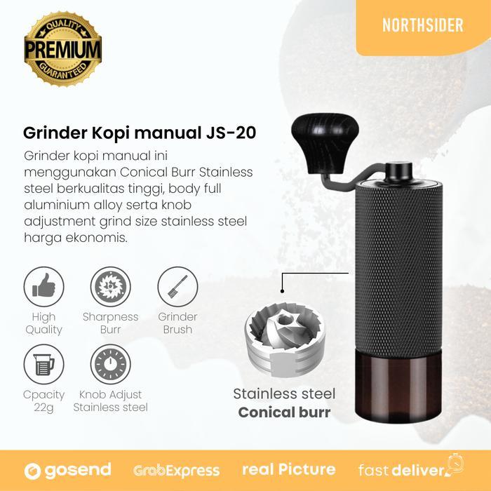 Hand coffee grinder kopi manual stainless steel conical burr JS-20