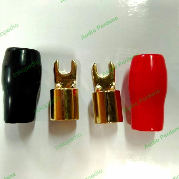 MileageShop - Skun Y 4 AWG Spade Terminal Power Gold Plated