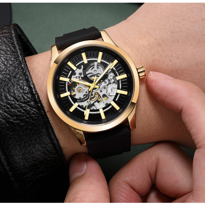 GJ BELLEDA 9530 KARET Jam Tangan Pria 100% Original Automatick COWOK Anti Air Men Watch COD Laki Arl