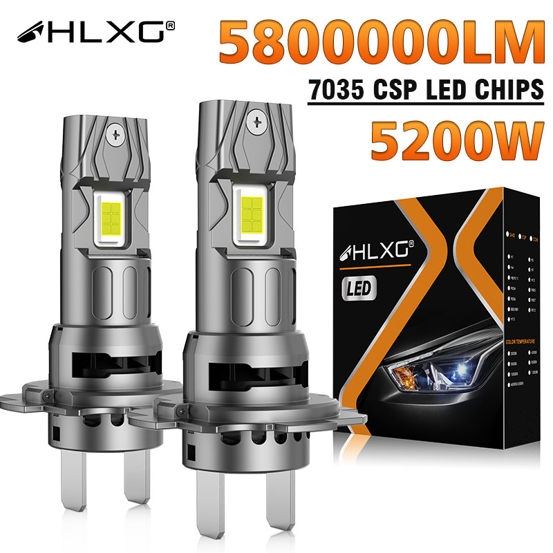 HLXG 5200W H7 LED Headlight Bulb Canbus H4 LED High Low Beam 5800000LM H8 H9 H11 HB4 HB3 9005 9006 T