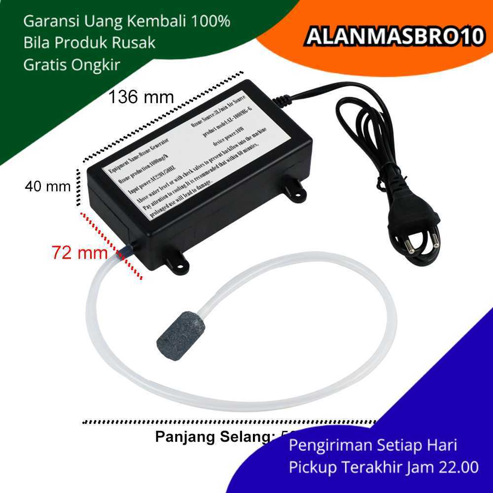 Ozone Generator Water Air Purifier 1000mg Per Jam Alat Steril Air Minum Sayur Buah Dan Udara Ruangan