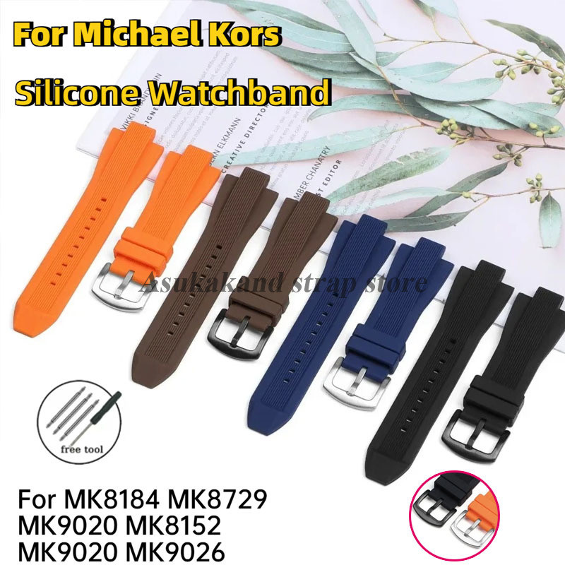 Wat Strap Silicone Watband for Miael Kors for MK8184 MK8729 MK9020 MK8152 MK9020 MK9026 Men Replace 
