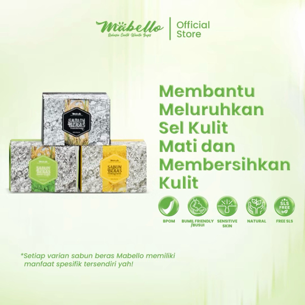 MABELLO SABUN BERAS HITAM MABELLO/SABUN BERAS DAUN KELOR / SABUN TEMULAWAK