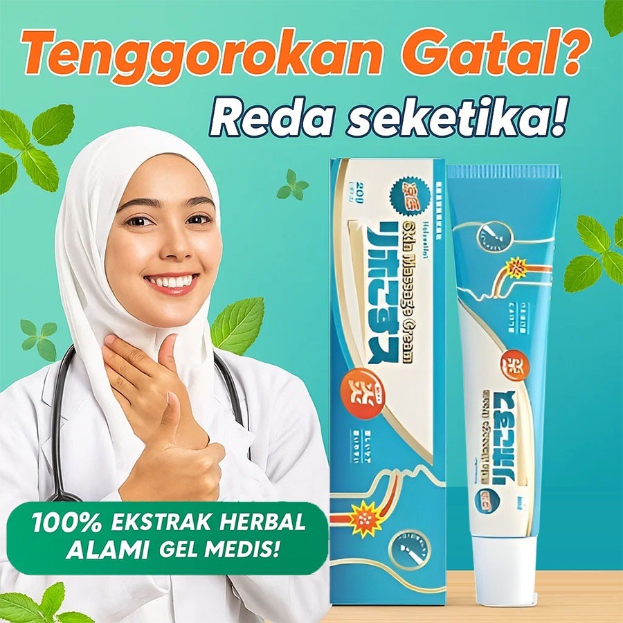 Gel Pereda Sakit Tenggorokan/ Gel Herbal untuk Tenggorokan/Salep faringitis kompres dingin gel sakit