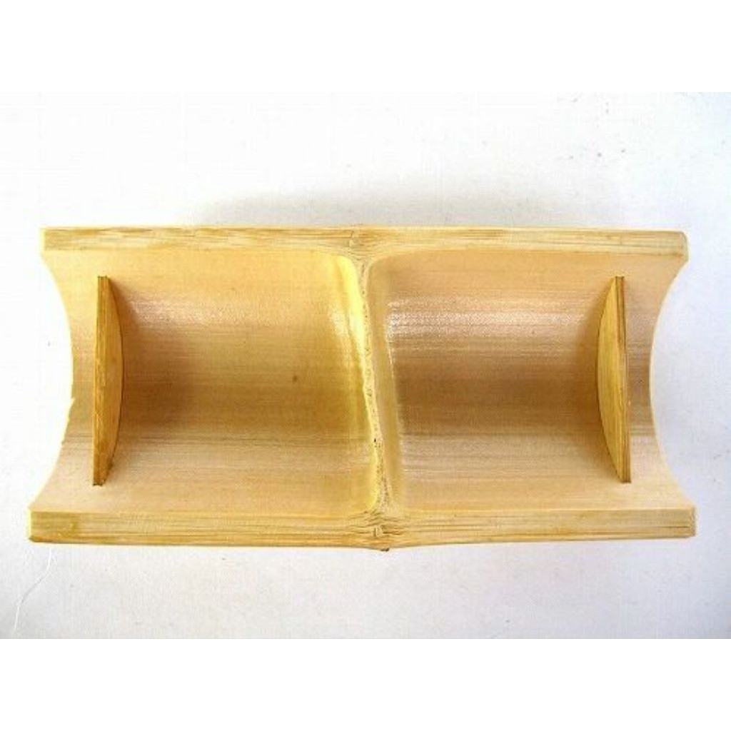 Wadah makanan bambu natural 2 lubang