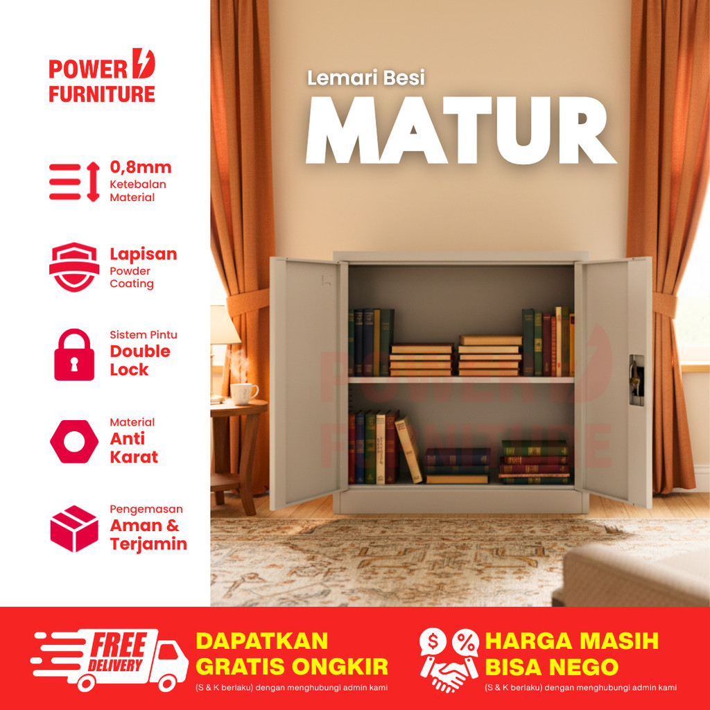 Lemari Besi Pendek - Lemari File Besi Pendek | Lemari Arsip Besi Pendek | Lemari Arsip Kantor MATUR