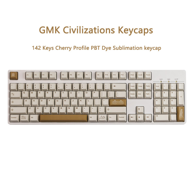 142 Keys GMK Civilizations Keycaps erry Profile PBT Dye Sublimation Meanical Keyboard Keycap For MX 