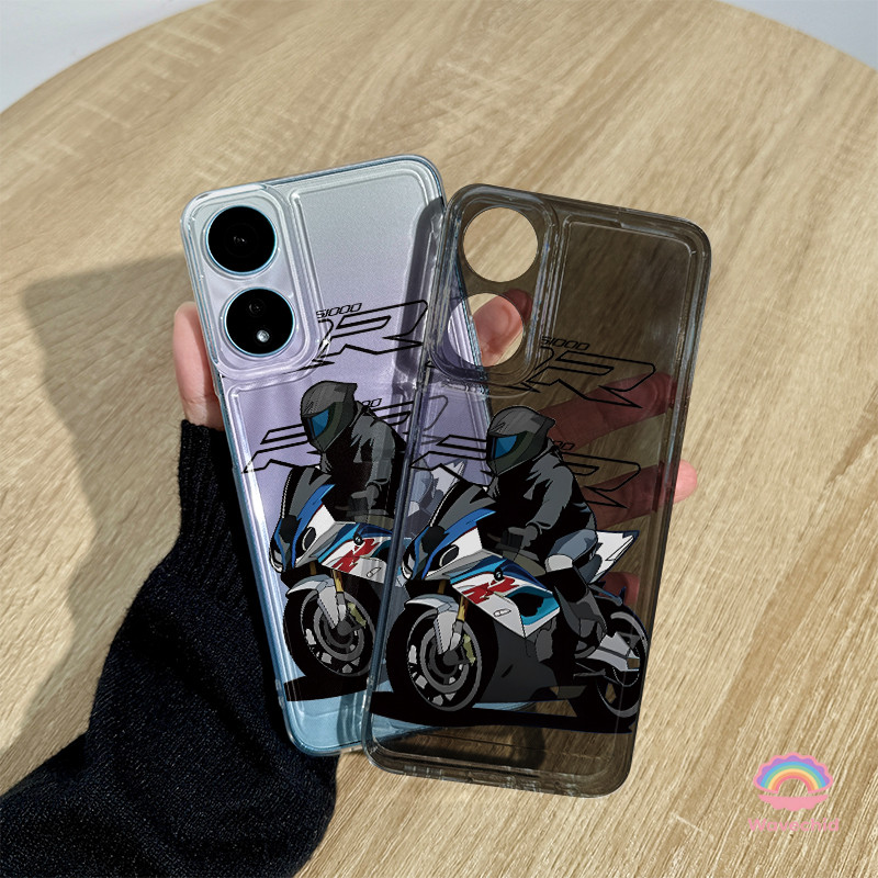 Casing Oppo Anak laki-laki pengendara sepeda motor Transparan Soft Case Fashion Cocok untuk OPPO A16