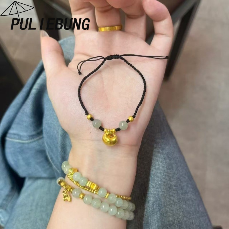 Gelang Tali Kepang Kecil Fu Gemuk Gaya Baru Berlapis Emas