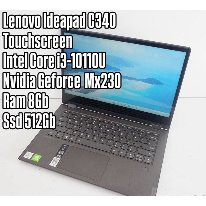 Laptop Lenovo Ideapad C340 Core i3-10110U Nvidia Mx230 Ram 8Gb 512Gb SCU19492 Normal Siap Pakai - La