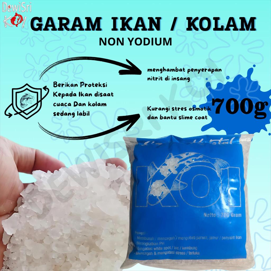 Garam Ikan/Kolam Koi Kristal Non Yodium 700g – Cepat Larut