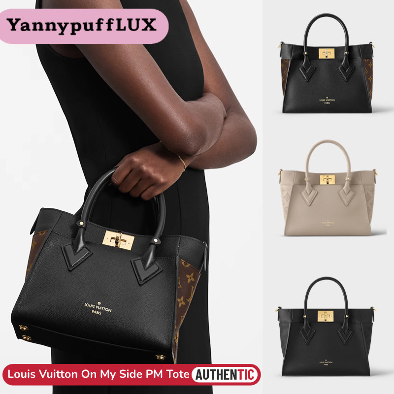 Louis Vuitton Model tas On My Side PM Tote Bag Tas Ruang Wanita Hitam