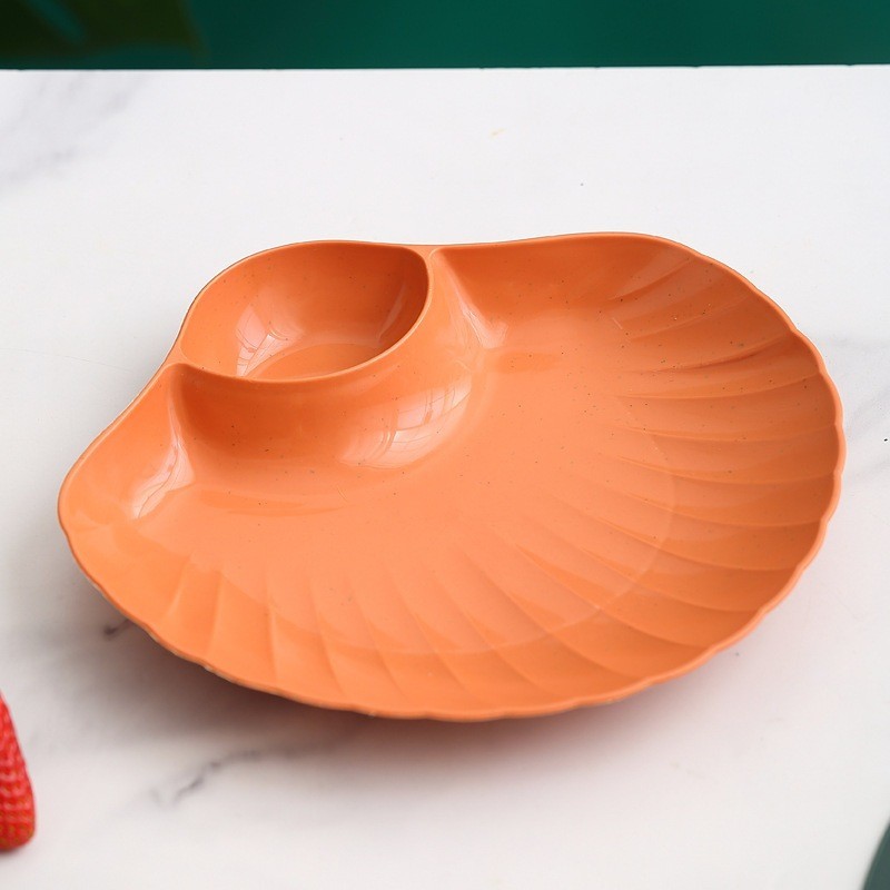 GROWSIR Piring Kerang Aesthetic Wheat Straw Plate Wadah Saji Buah & Snack PZ002
