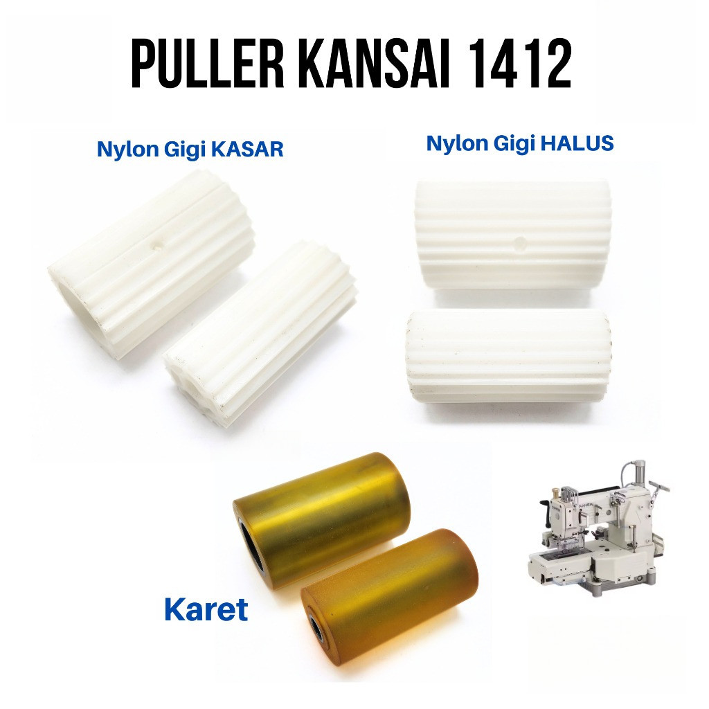 JAHIT24JAM Puller KANSAI 1412 Nylon Gerigi kasar halus karet roda puller mesin jahit karet KS 1412 P