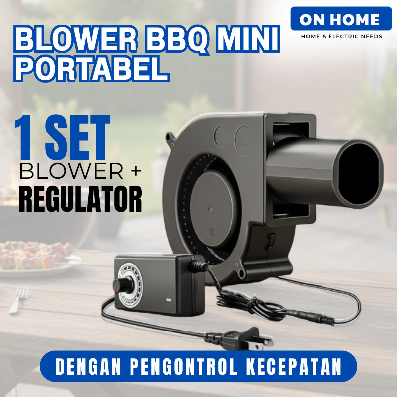 Kipas Blower Mini BBQ Dengan Pengontrol Kecepatan Blower Portable Blower Fan Kipas Keong Kipas Sate