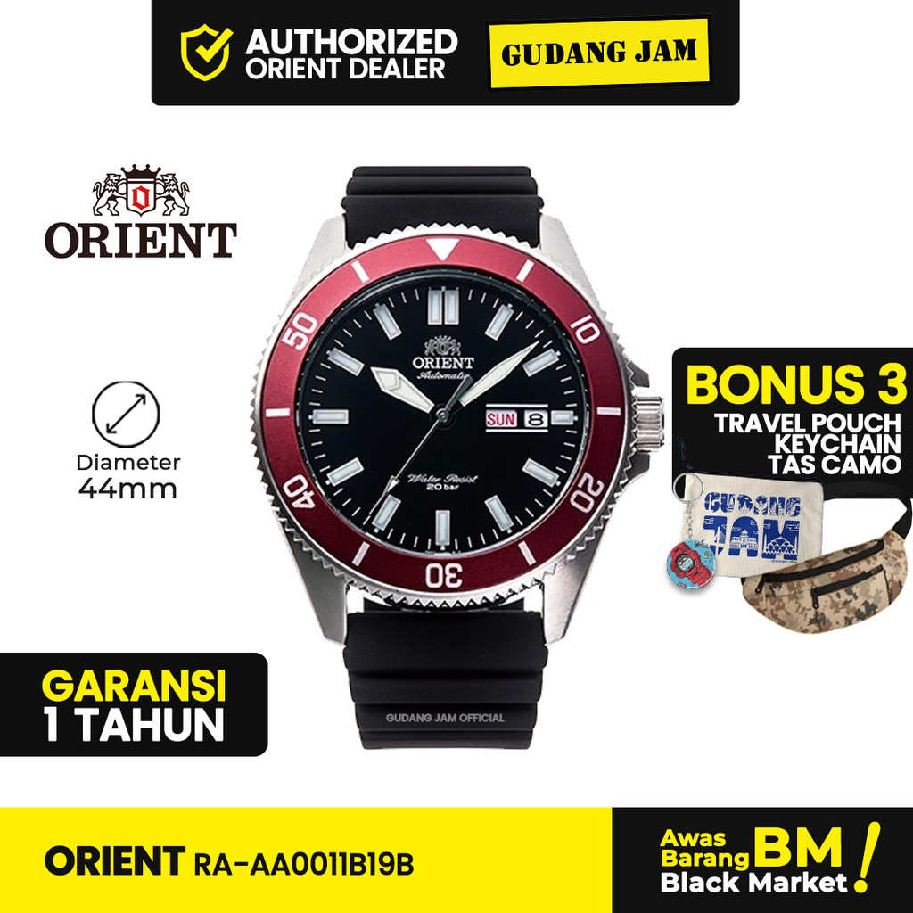 Jam Tangan Pria Orient RA-AA0011819B Kamasu Mako III Automatic Black