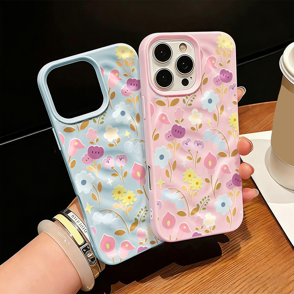 Bunga HP Untuk IPhone 11 Case IPhone 13 16 Pro Max 14 12 11 15 Pro Max 6 7 8 Plus Casing Sampul Luna