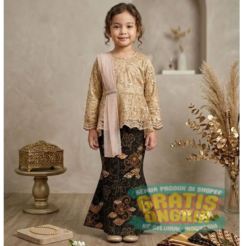 KEBAYA ANAK PEREMPUAN MODERN EXSA SETELAN KEBAYA TK SD ANAK CEWEK SET KEBAYA BROKAT ANAK BAJU ADAT K