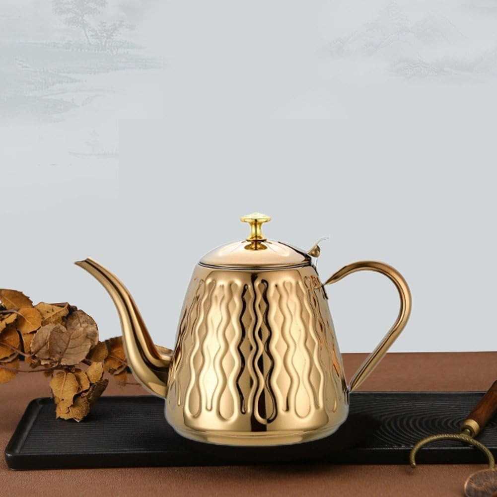 Teko Teh Stainless Steel Saringan Tahan Panas Api Teapot 1500ml