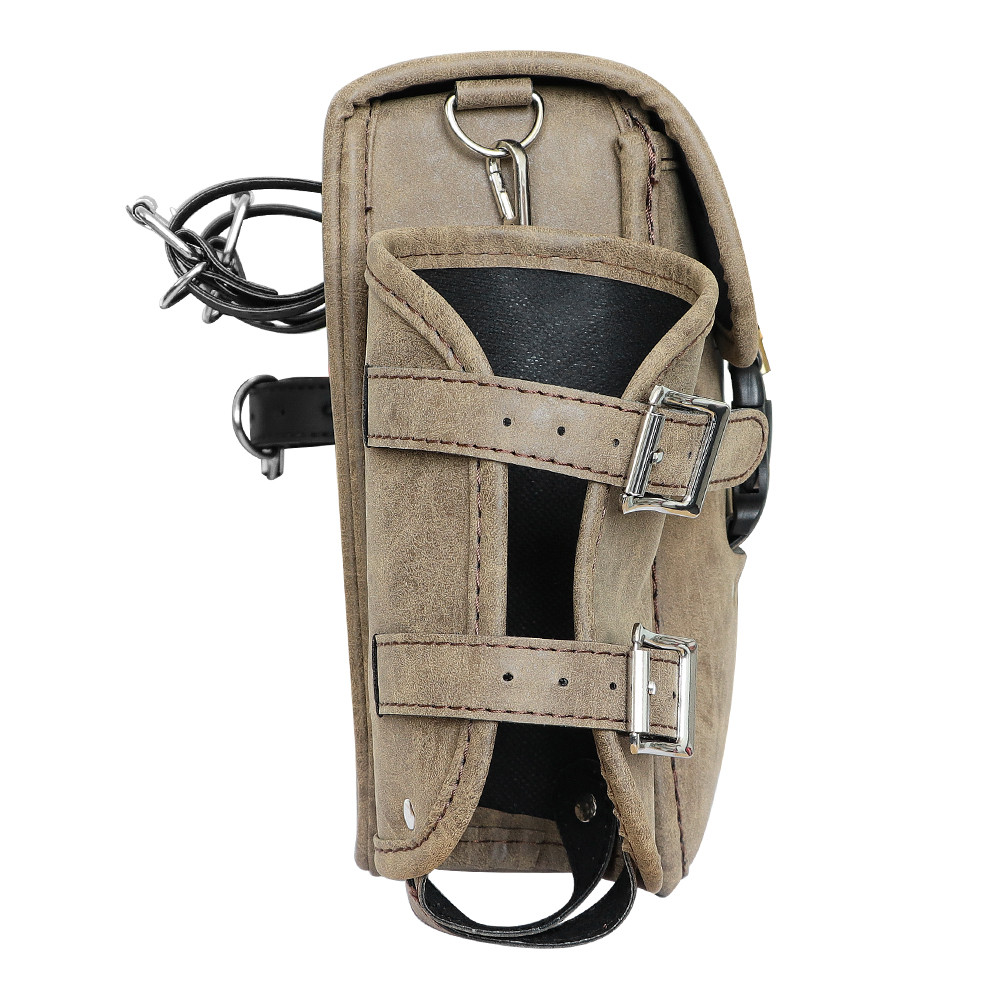 Vintage Motorcycle Backpack Riding Equipment Waterproof  Leather Brown Retro Rear Seat Bag Biker Sid