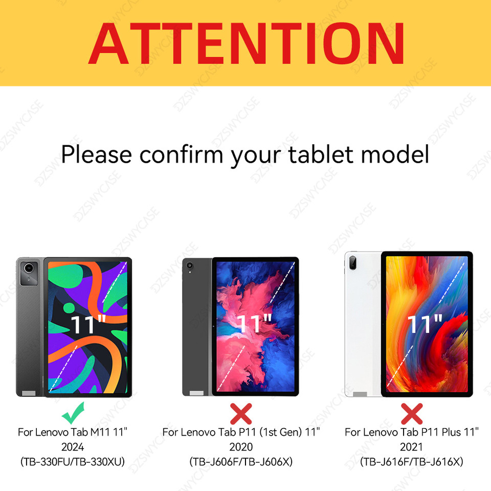 Case for Lenovo Tab M11 2024 11-in TB330FU, Lenovo Tab M11 Cover Tri-Fold Bracket Magnet Auto Sleep&