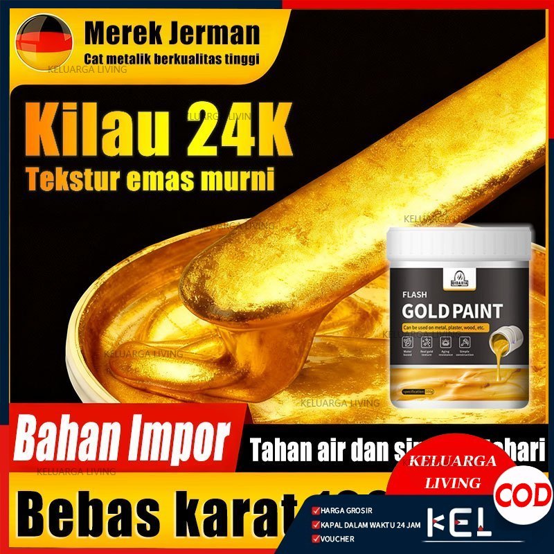 Tekstur emas murni FREE Kuas Emas Cat Gold Cat Kayu dan Besi Emas / Neo Alkycoat Royal Gold / Cat Em