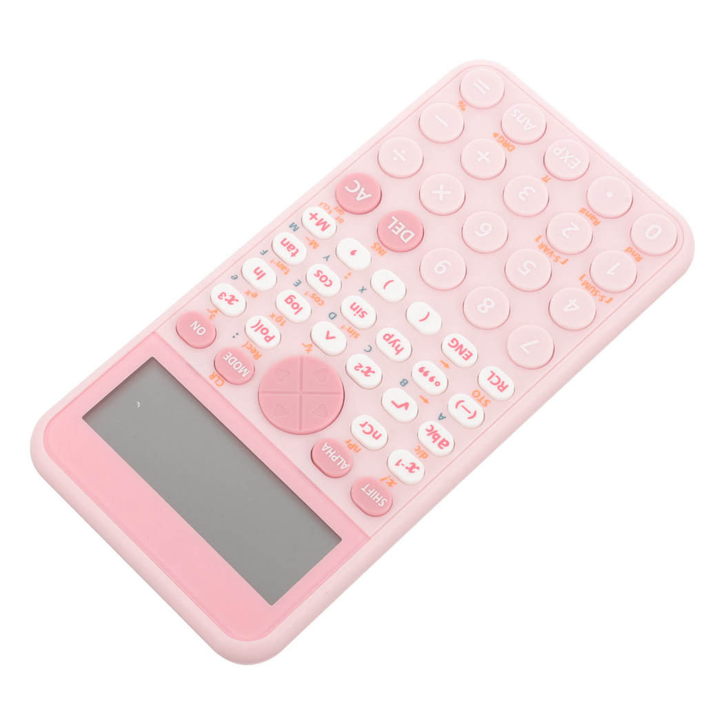 Scientific Function Calculator Pink Portable for Student Contest Accounting Office Electronic Calcul