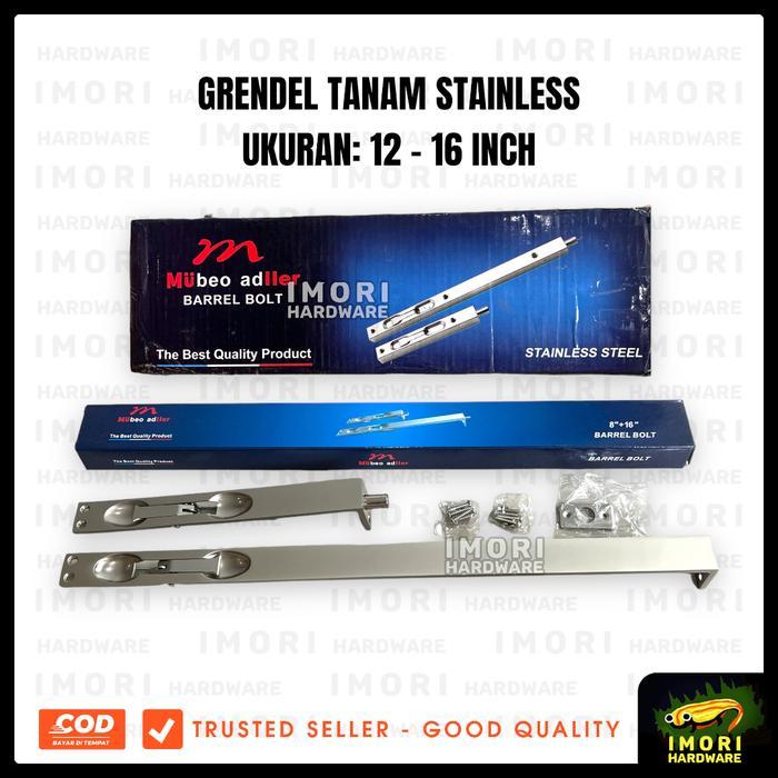 MULLER Grendel Tanam Stainless 12 16 inch Gagang Kom Tarikan Pintu - 24"