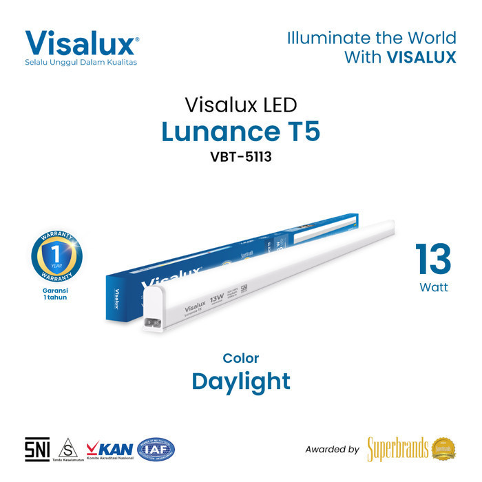 VISALUX LAMPU LED TL LUNANCE T5 TL VESTA VTB5113 VTB 5113 DAYA 13w 13W 13 Watt 13 WATT PANJANG 90CM 