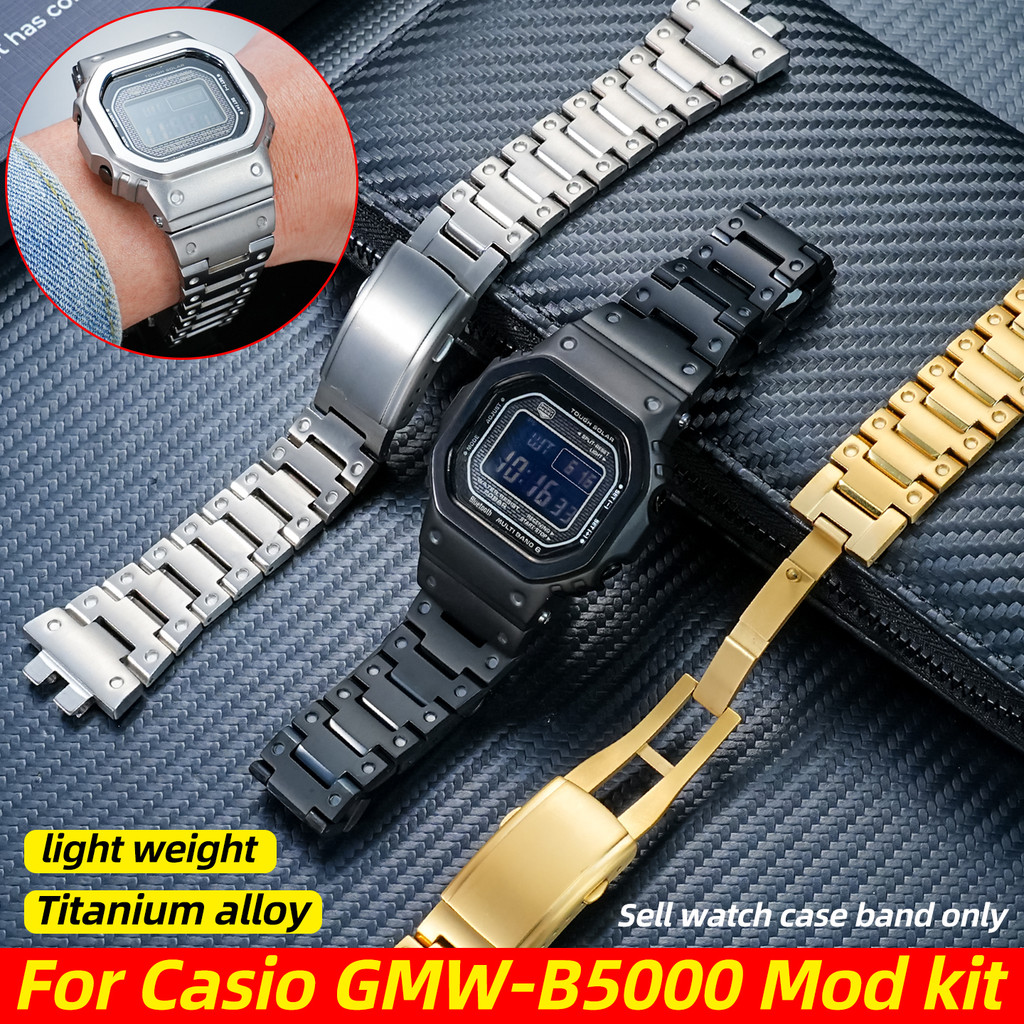 GMW B5000 Titanium alloy case+strap For Casio G-SHOCK GMW-B5000 fashion Mofied Y wat band+Bezel set 