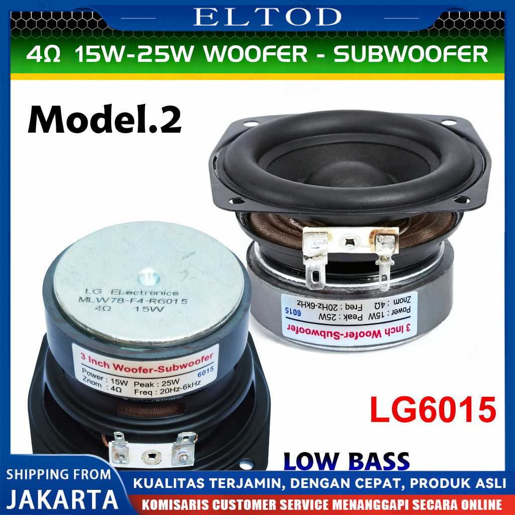 Speaker 3 inch Super Bass 4 ohm 15W-25W Waterproof Speker 3" Woofer Subwoofer LG-6015/Speaker 6.5 in