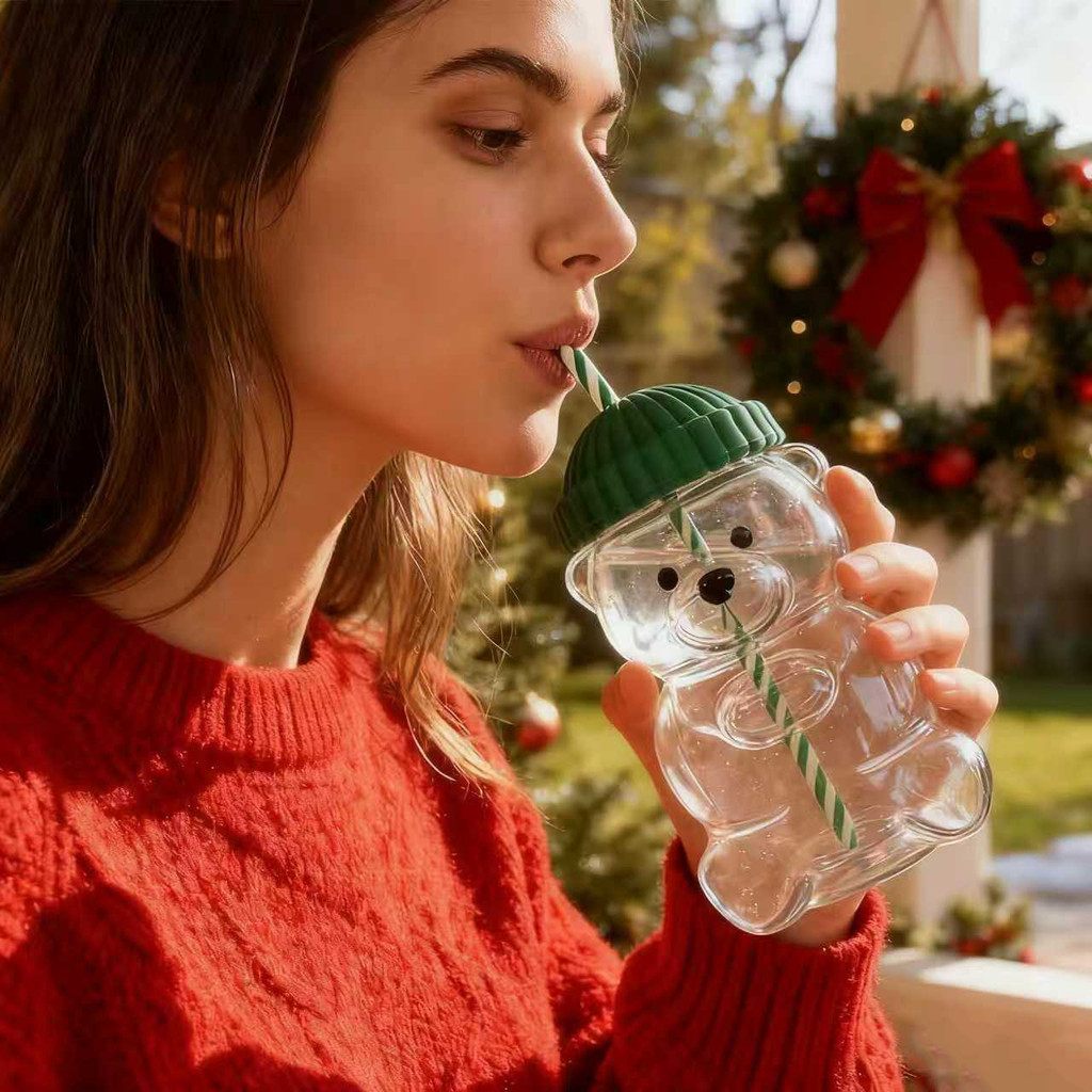 Star Coffee Star Limit Bear Straw Cup Coffee Cup Milk Cup Glass Straw Cup Lovely Gift