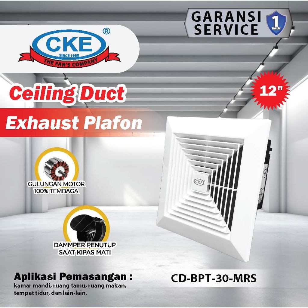 Exhaust Fan Plafon 12 Inch Kipas Angin Dak / Hexos Plafon Ceiling 12"