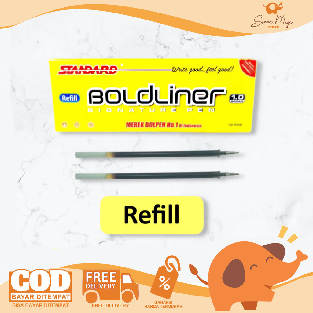 Standard Refill Boldliner Blue, Black | Refill Pulpen Boldliner 1.0 Standard
