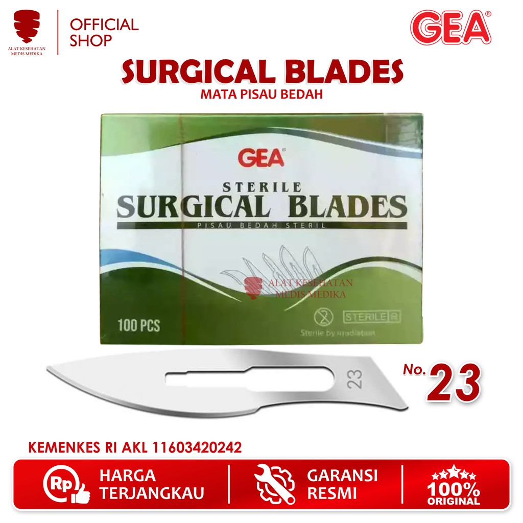 Surgical Blades No 23 Mata Pisau Scalpel Bedah Operasi Sterile Bisturi Medis
