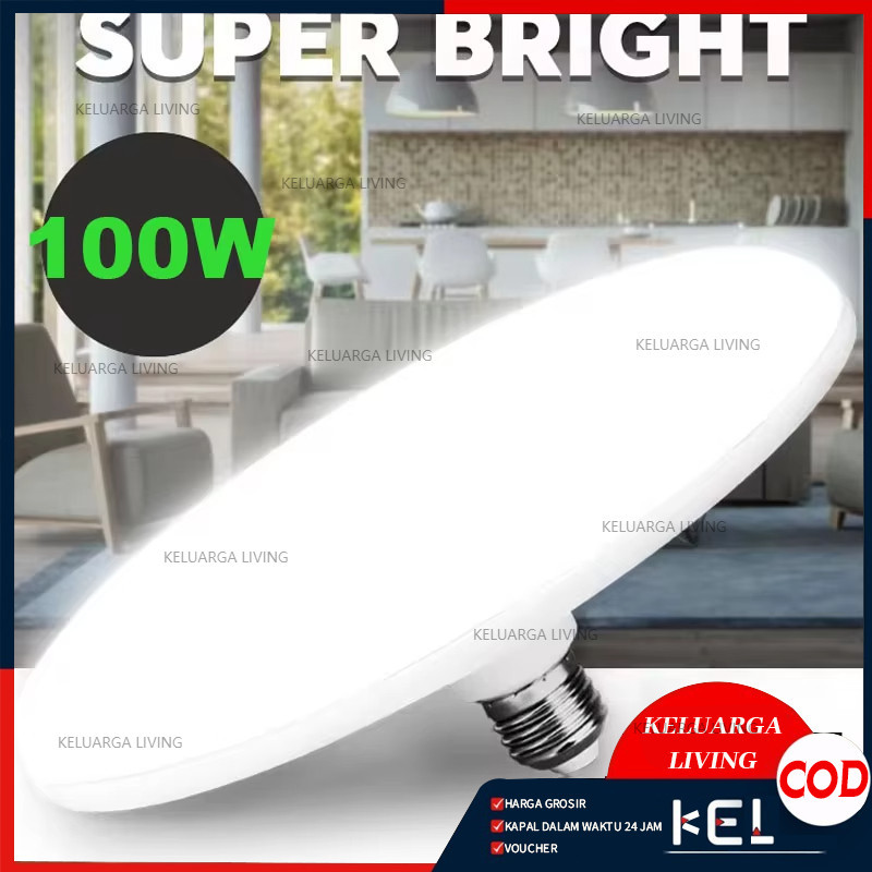 220V E27 Lampu LED Super Terang 20W 30W 40W 60W 100W UFO Lampu LED Lampu Meja Penerangan Putih Hanga