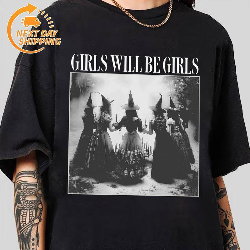 Gadis Vintage Akan Menjadi Kemeja Penyihir Gadis, Kemeja Vintage Penyihir untuk Wanita, Kemeja Penyi