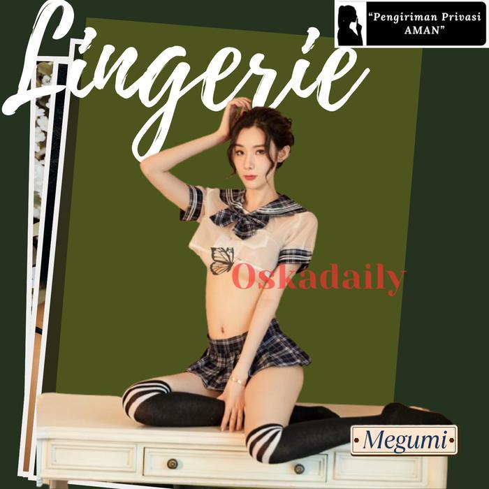 Lingerie Cosplay Sekolah Jepang Dewasa | Sexy Nightwear Rok Mini Navy MEGUMI Oskadaily - Rok Navy