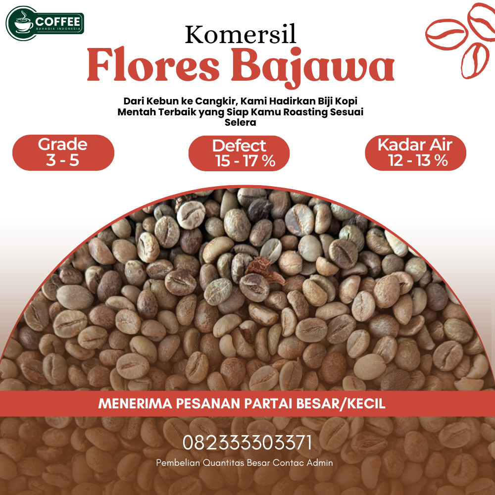 green Bean  biji kopi Arabika Flores Bajawa - Komersial