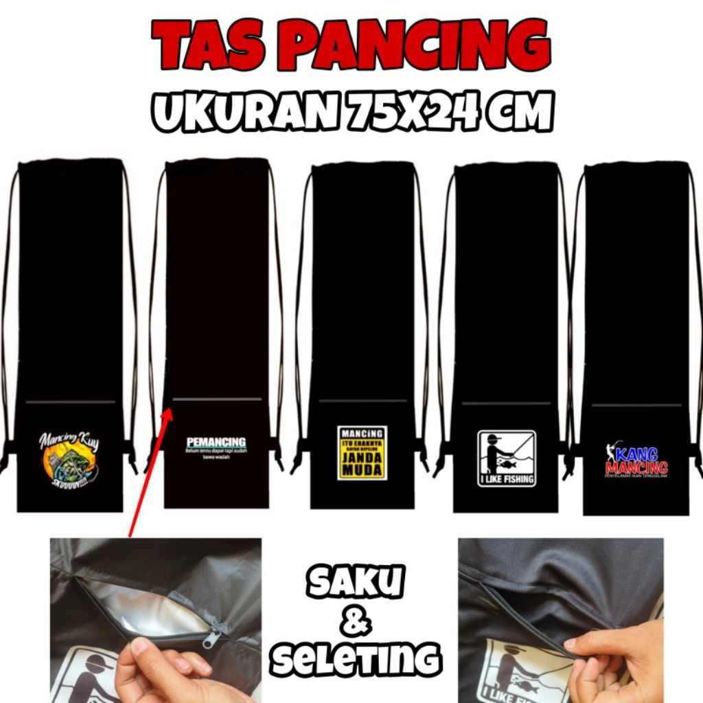 Tas Pancing Resleting Anti Air 23x75cm