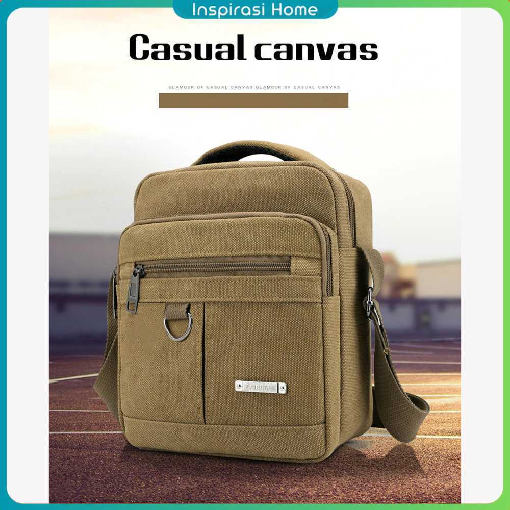 JINGPIN Tas Selempang Pria Canvas Men Shoulder Bag - 1986