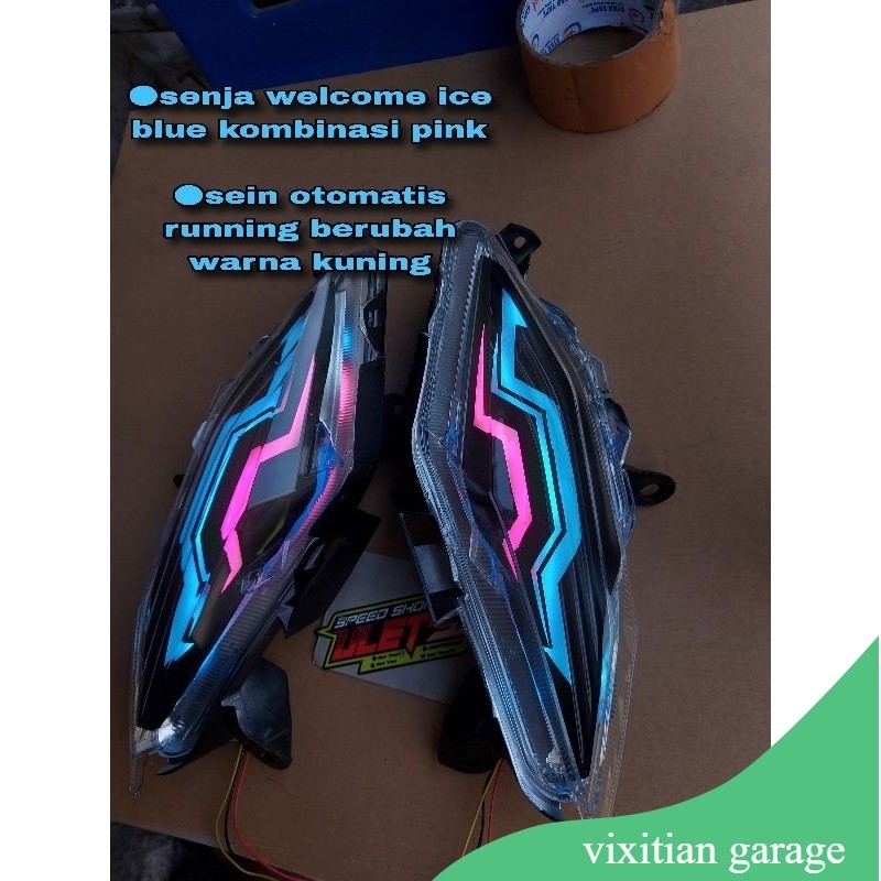 (ice blue pink) lampu sein running honda all new beat led 2020 2021 2022 2023 beat deluxe beat led b