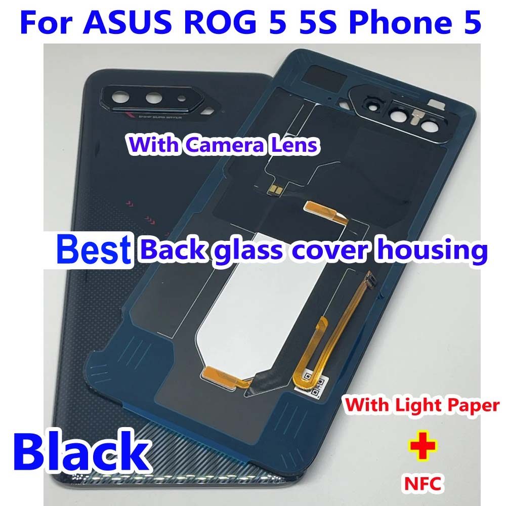 Best New Battery Cover For Asus ROG5 ROG Phone 5 5S ZS673KS 6.78" Back Glass Panel Rear Housing Door