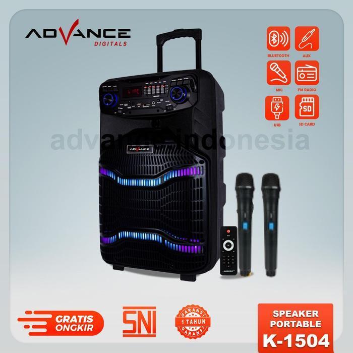 Advance K1504 Speaker Meeting Bluetooth Salon Aktif 15 inch Gratis 2 Mic Karoke