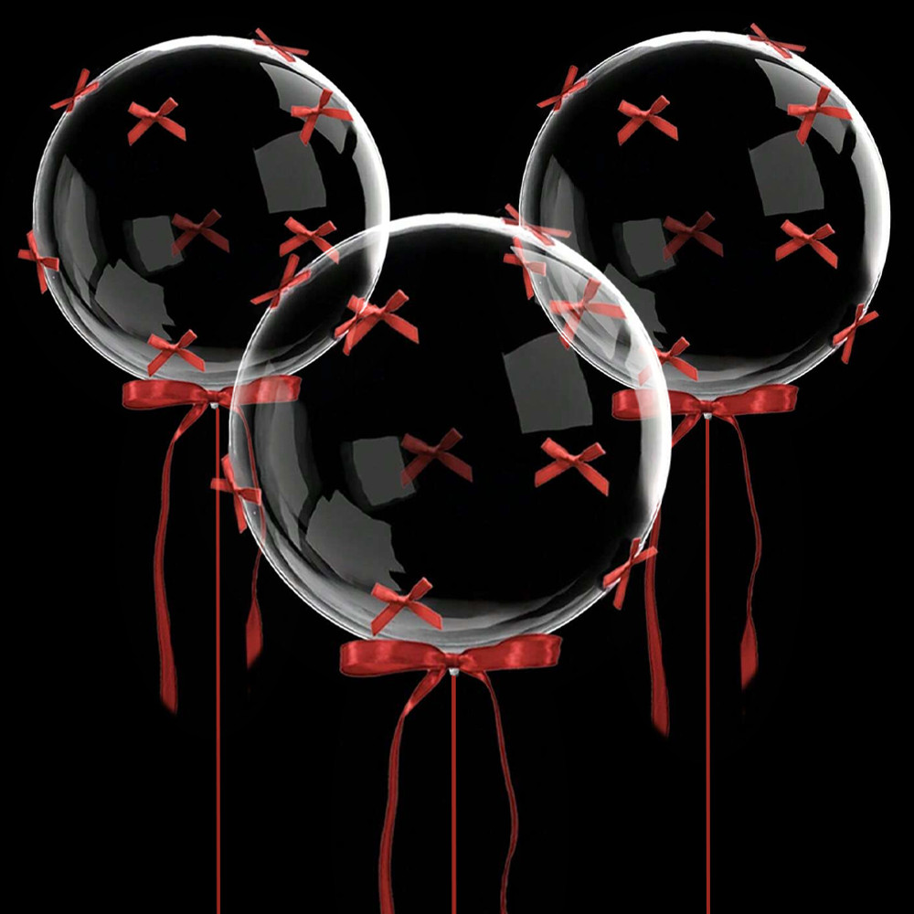 Bobo Balloon Y Bow Decoration Set Transparent Balloon with Bow Balloon Used for Mother's Day Proposa