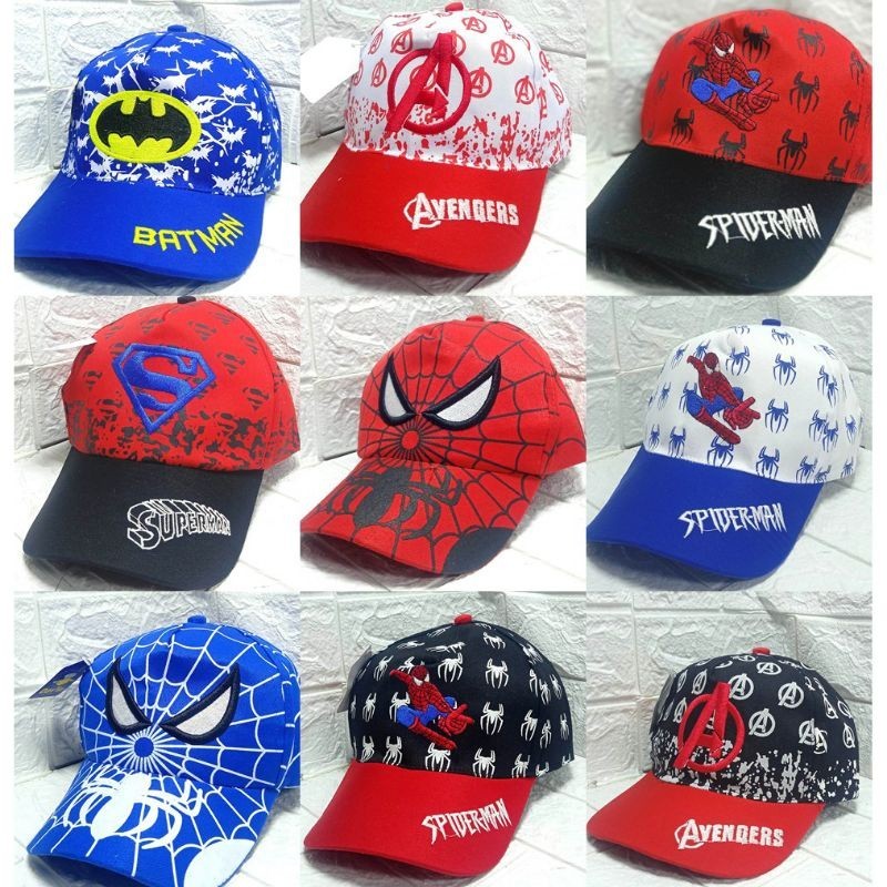 Topi Anak Laki Laki Superhero Spiderman superman batman / Topi Anak laki laki 3-8 tahun