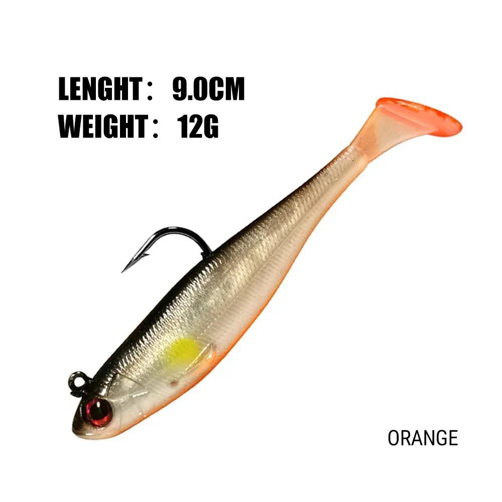 THORFORCE Soft T-Tail Fishing Lure Artificial Bait Wobbler Walleye Perch Bass Pike Paddle Tail Swimb